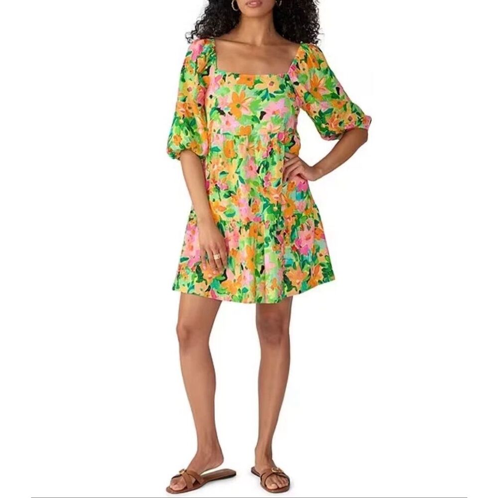 Sanctuary Weekender floral vibrant multicolor linen blend dress women’s size XS